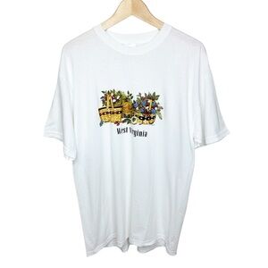 Vintage West Virginia Basket Grannycore Cottagecore Graphic Tee Size Large